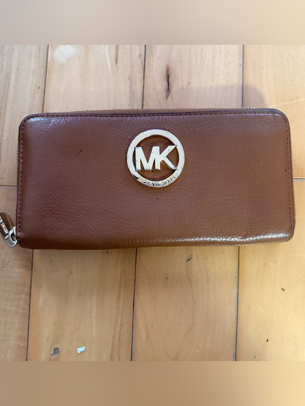 Michael Kors Brown Leather Zip Wallet